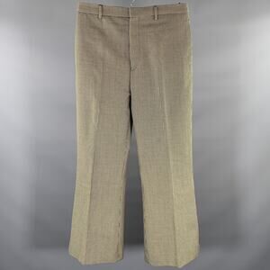 ACNE Size 31 Cream Black Houndstooth Wool Wide Leg Dress Pants